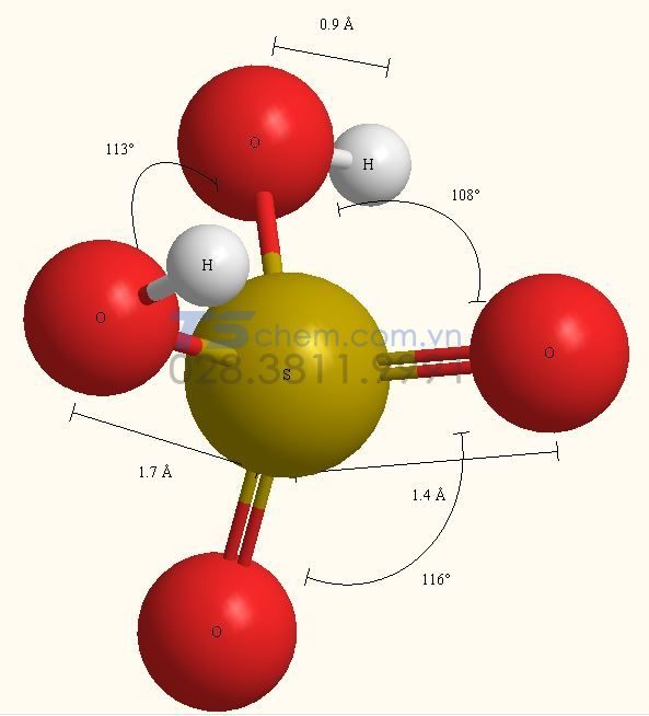 Cấu tạo của phân tử H2SO4